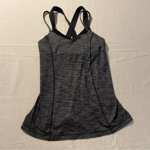 lululemon athletica Charcoal Gray Cross-Back Tank Top